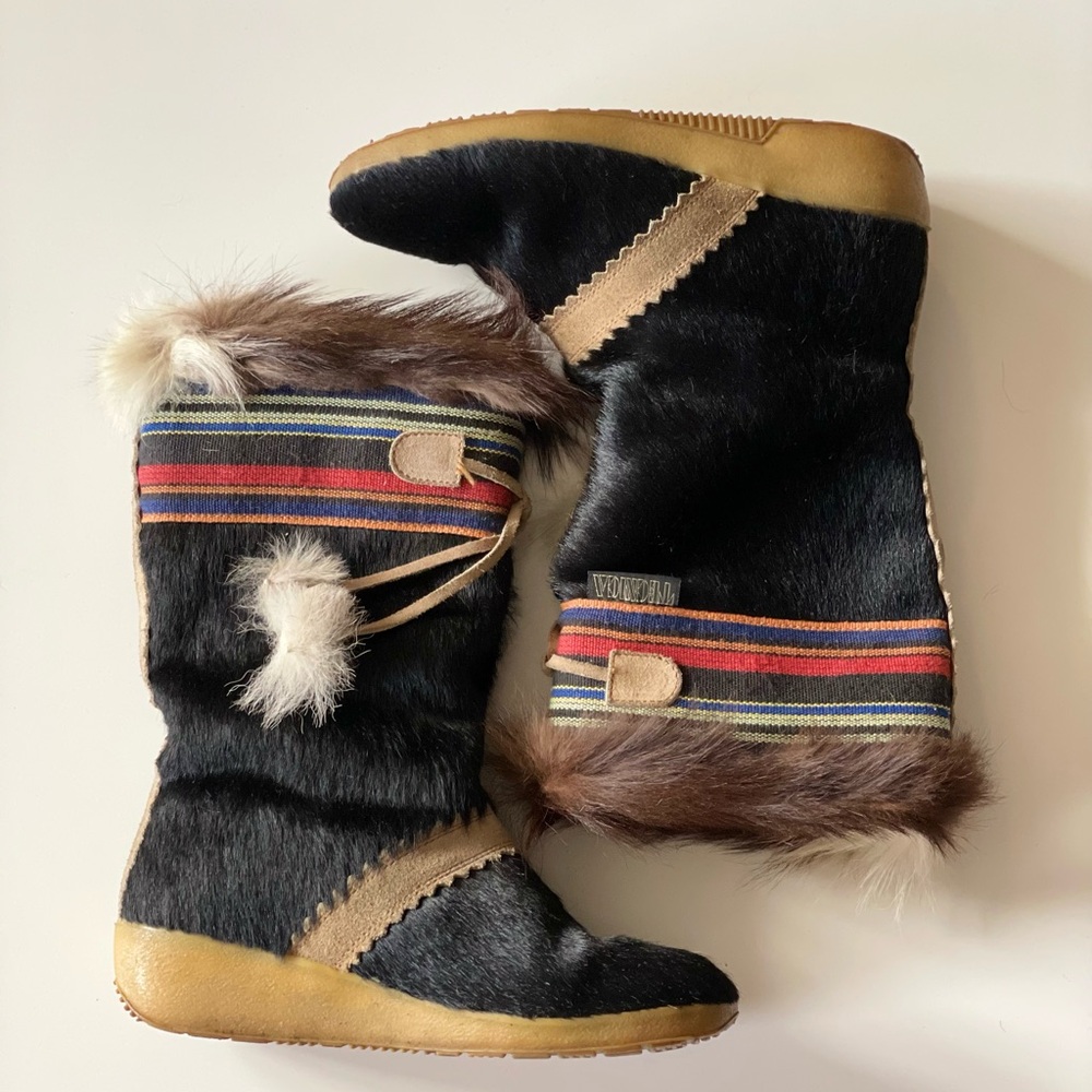 Vintage Women’s Tecnica Apre Ski Boots Size 38 EU / 7.5 US (Real Fur)
